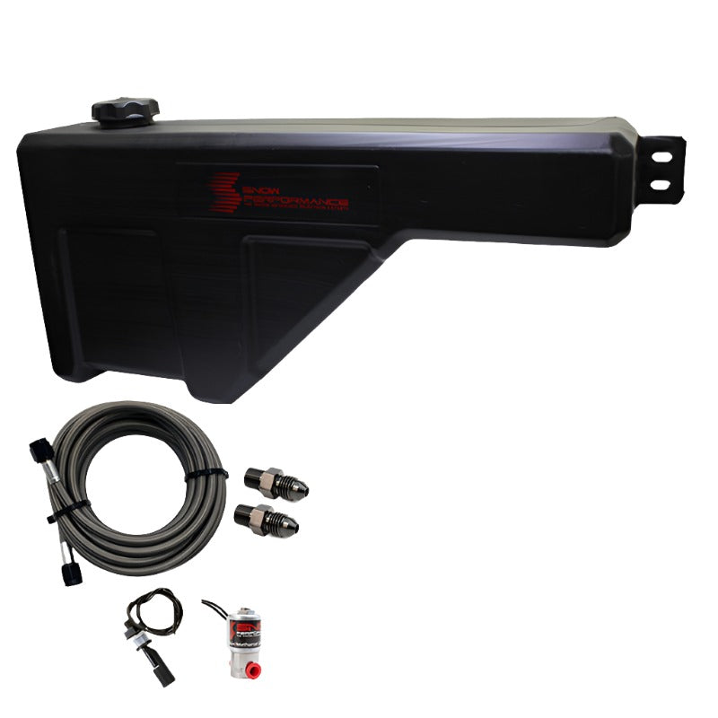 Snow Performance Water Tank Upgrade 10gal (w/Braided SS Line/Brackets/Solenoid/4AN Fittings) - Black Ops Auto Works