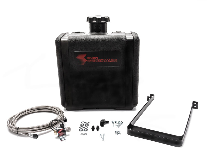 Snow Performance Water Tank Upgrade 7gal (w/Braided SS Line/Brackets/Solenoid/4AN Fittings) - Black Ops Auto Works