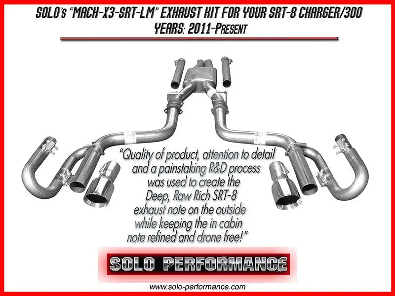 MACH-X3-SRT-LM Cat Back Exhaust System 2011-2014 Dodge Charger Chrysler 300 SRT8, alternate product view