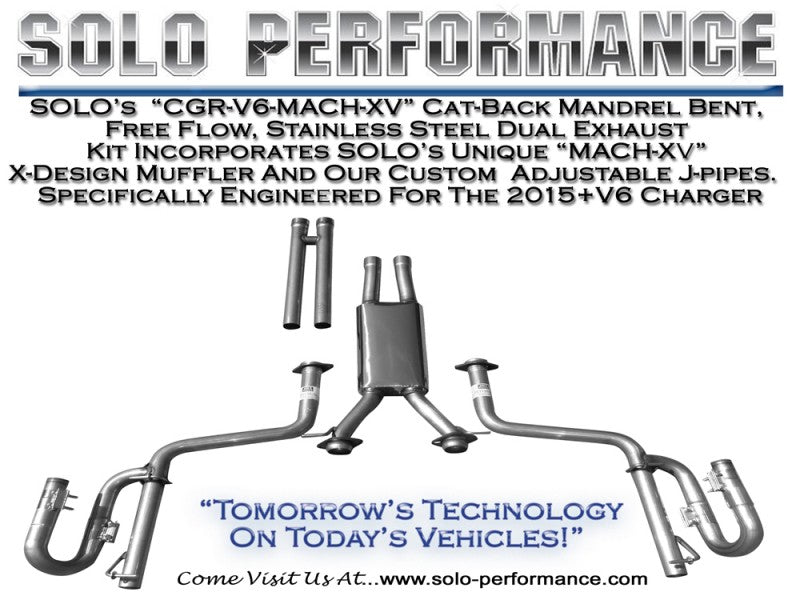 MACH-XV Catback Exhaust Kit 2015-2022 Dodge Charger Chrysler 300 SXT V6, alternate product view