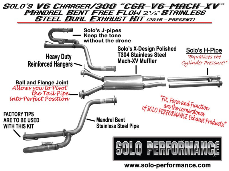 MACH-XV Catback Exhaust Kit 2015-2022 Dodge Charger Chrysler 300 SXT V6, exhaust component detail