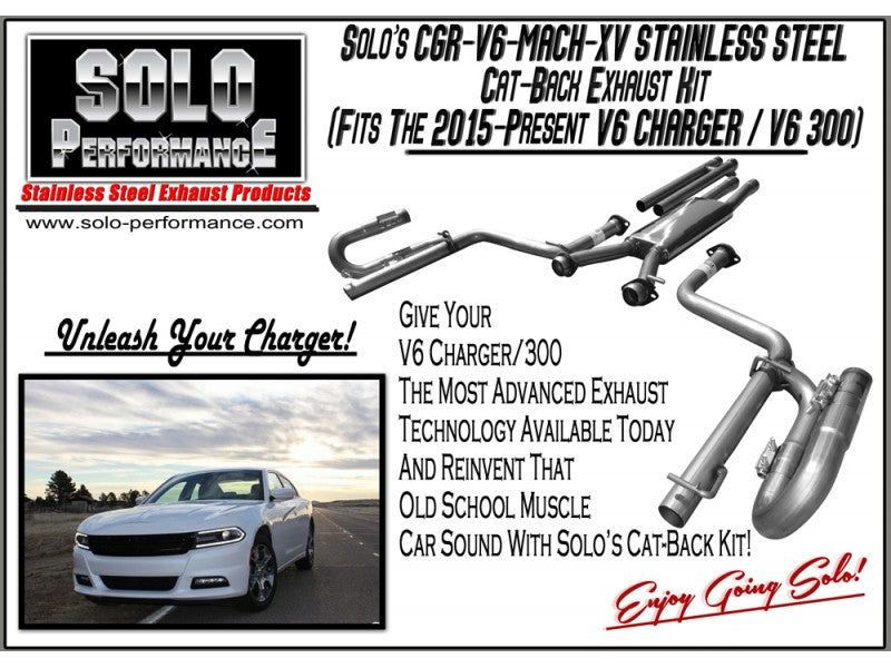 MACH-XV Catback Exhaust Kit 2015-2022 Dodge Charger Chrysler 300 SXT V6, included components overview