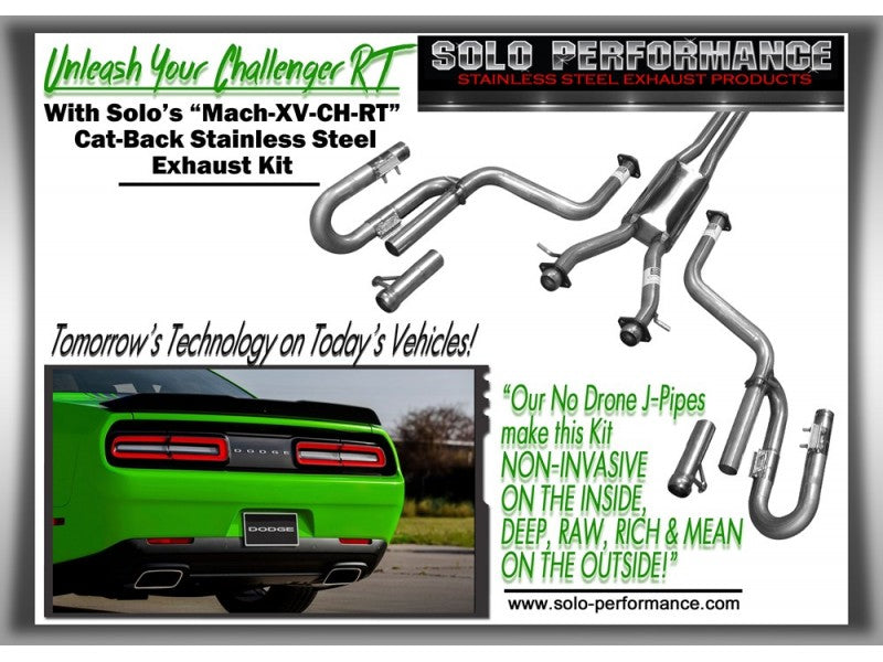 Mach XV-CH-RT Dual Cat Back Exhaust Kit 2015-Present V8 R/T Challenger 5.7 Hemi, alternate product view