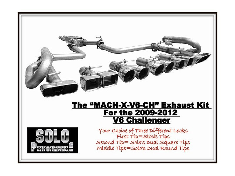 MACH-X-V6-CH Cat Back Exhaust 2009-2014 Dodge Challenger 3.5L/3.6L - Solo Performance 991164SL