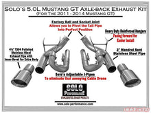 Load image into Gallery viewer, Solo Performance Axle-Back Exhaust System (Black Tips) Ford Mustang GT 2011-2014, exhaust component detail