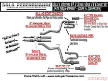 Load image into Gallery viewer, Solo Performance Street-Race-XV Catback Exhaust System Ford Mustang GT 2015-2022, alternate product view