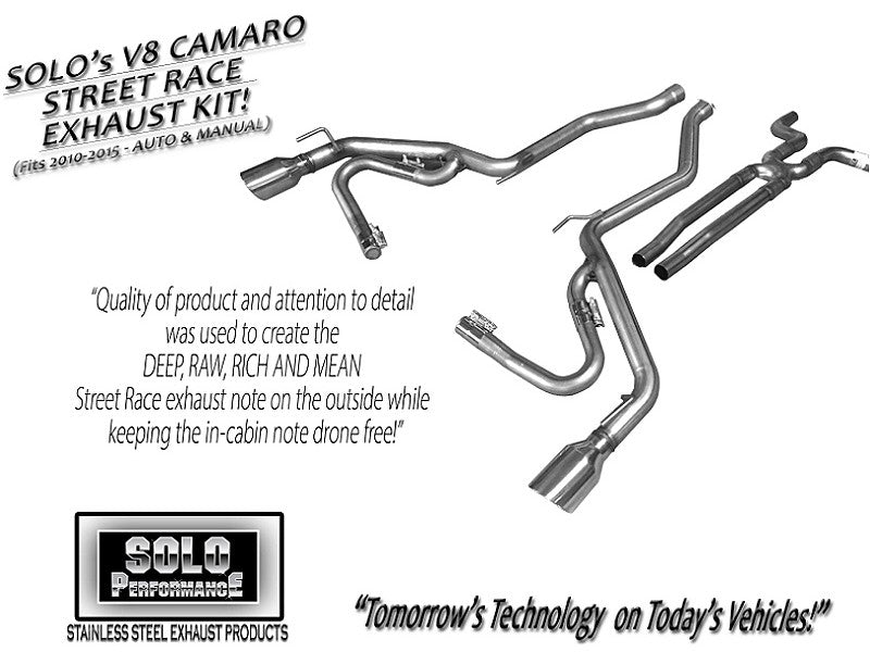 Street-Race Cat-Back Exhaust Kit Camaro V8 Automatic and Standard 2010-2015, exhaust component detail