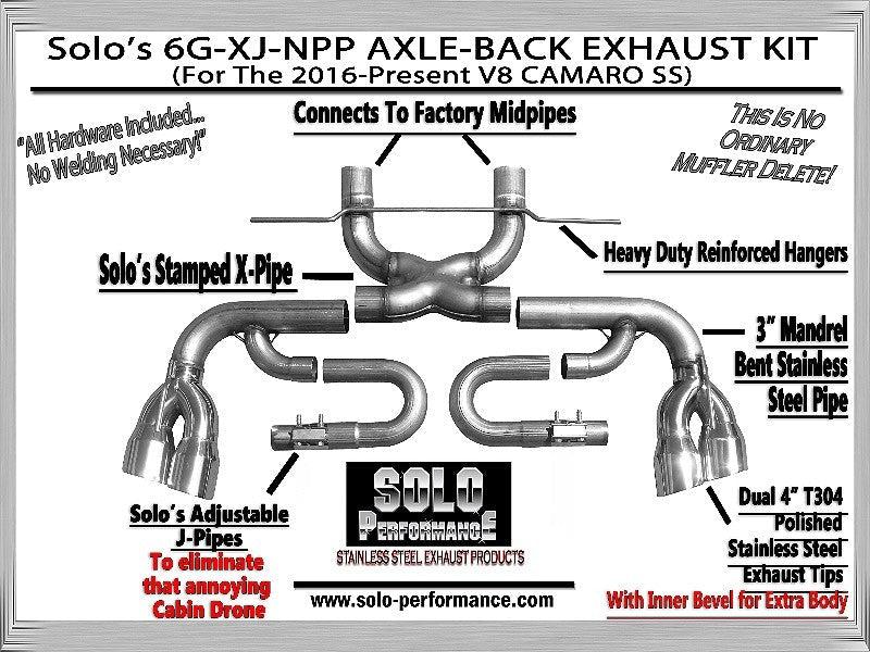 3” Axle Back NPP Exhaust Kit Camaro SS 2016-Present, alternate product view