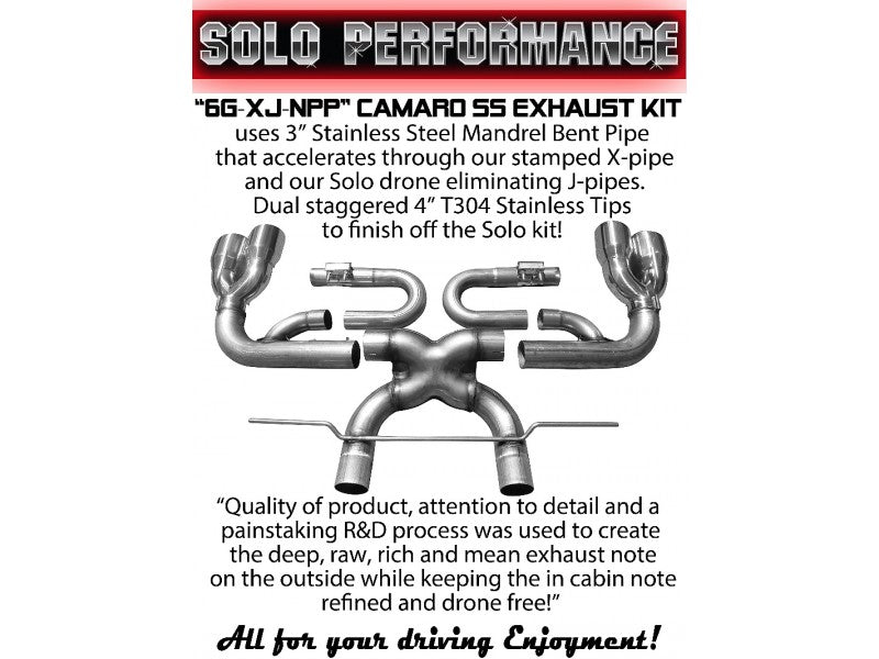 3” Axle Back NPP Exhaust Kit Camaro SS 2016-Present, additional product angle