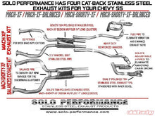 Load image into Gallery viewer, Solo Performance Mach-Shorty-XF Exhaust Kit w/ Standard Dual Outlet Tips Chevrolet SS, exhaust component detail