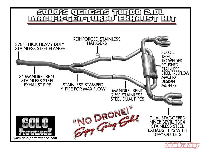 Solo Performance Mach-X-Gen-Turbo Catback Exhaust System Hyundai Genesis Turbo 2010-2014, alternate product view
