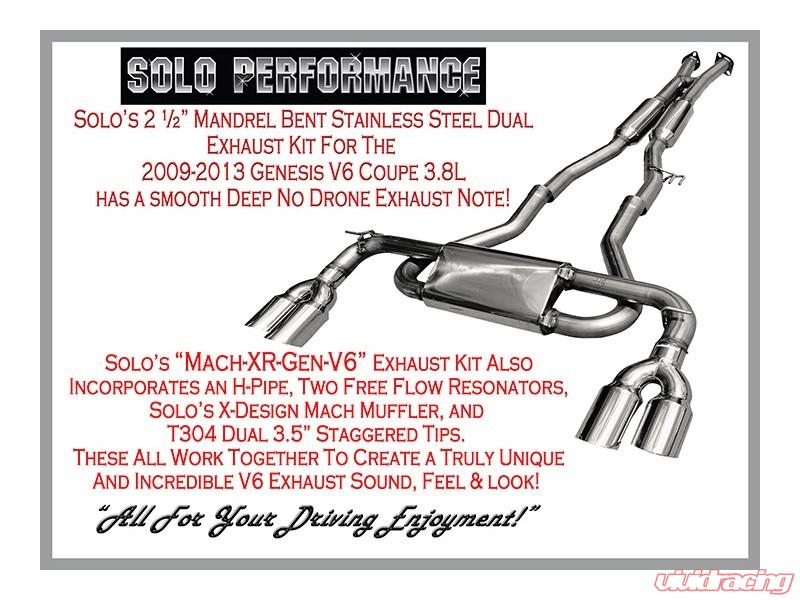Solo Performance Mach-XR-Gen-V6 Catback Exhaust System Hyundai Genesis NA 2010-2014, alternate product view