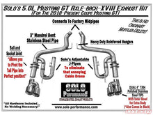 Load image into Gallery viewer, Solo Performance Axle-Back Exhaust System Ford Mustang GT 2018+ - Black Ops Auto Works