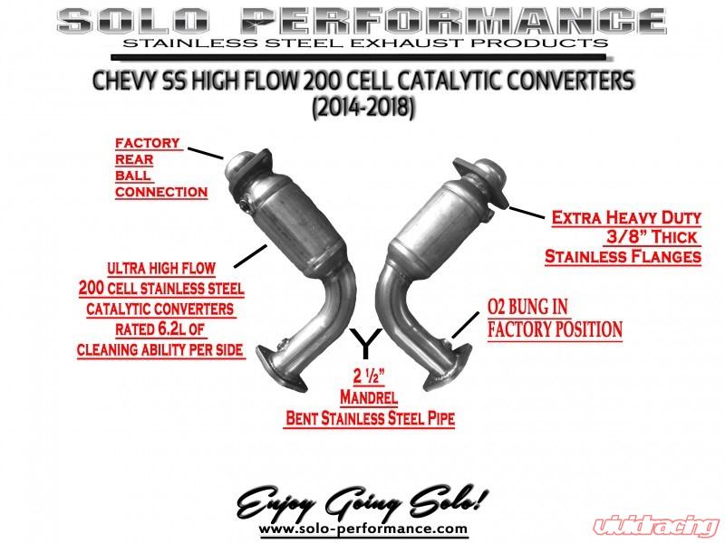 Solo Performance Ultra High Flow Converters Chevrolet SS 2014-2018, alternate product view