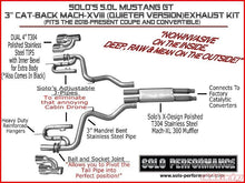 Load image into Gallery viewer, Solo Performance Mach-XVIII Exhaust System (Black Tips) Ford Mustang GT 2018+ - Black Ops Auto Works