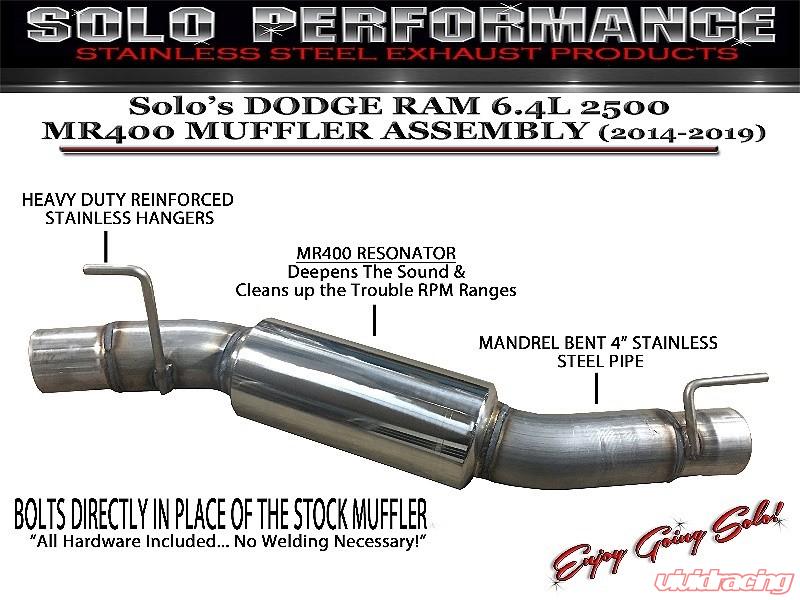 Solo Performance MR400 Muffler Delete w/ Resonator Ram 2500 6.4L 2014-2019 - Black Ops Auto Works