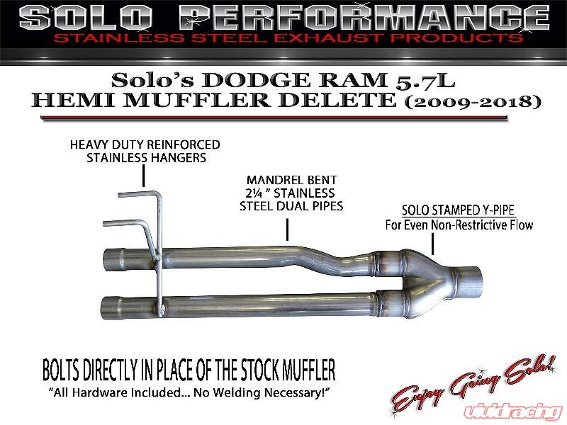 Solo Performance Muffler Delete Ram 2500 6.4L 2014-2019 - Black Ops Auto Works