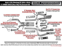 Load image into Gallery viewer, Solo Performance Street-Race Catback Exhaust System Ford Mustang GT 2011-2014 - Black Ops Auto Works
