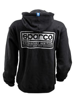 Load image into Gallery viewer, Sparco Sweatshirt Hooded Heritage Blk Me - SPARCO SP03200NR2M