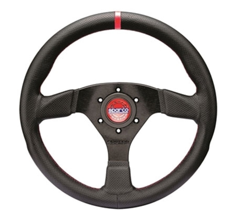 Sparco Steering Wheel R383 Champion Black Leather / Black Stitching - Black Ops Auto Works