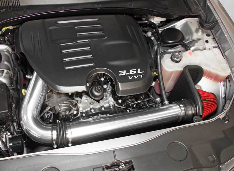 Spectre 11-17 Challenger/Charger 3.6L Air Intake Kit - Polished w/Red Filter - Black Ops Auto Works