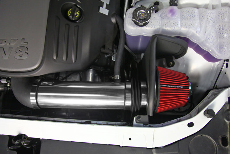 Spectre 11-17 Dodge Challenger/Charger 5.7L V8 Air Intake Kit - Polished w/Red Filter - Black Ops Auto Works