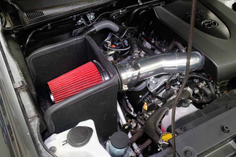Spectre 16-18 Toyota Tacoma V6-3.5L F/I Air Intake Kit - Polished w/Red Filter - Black Ops Auto Works