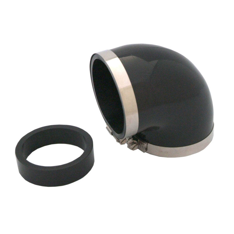 Spectre Coupler Elbow Reducer 3in. / 90 Degree w/2.5in. Insert (PVC) - Black - Black Ops Auto Works