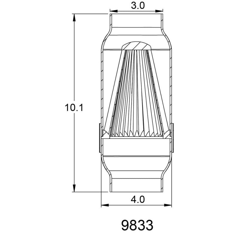 Spectre Inline Air Box 4in. w/Filter - Spectre 9833