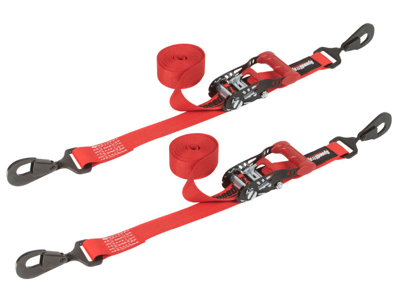 SpeedStrap 1 1/2In x 10Ft Ratchet Tie-Down (2 Pack) - Red - Black Ops Auto Works