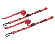 Load image into Gallery viewer, SpeedStrap 1In x 10Ft Cam-Lock Tie Down with Snap S-Hooks Soft-Tie (2 Pack) - Red - Black Ops Auto Works
