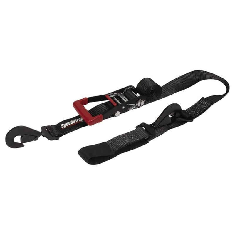 SpeedStrap 2In x 8Ft Ratchet Tie Down w/ Flat Snap Hooks & Axle Strap Combo, Made in the USA - SpeedStrap SSP28001-US