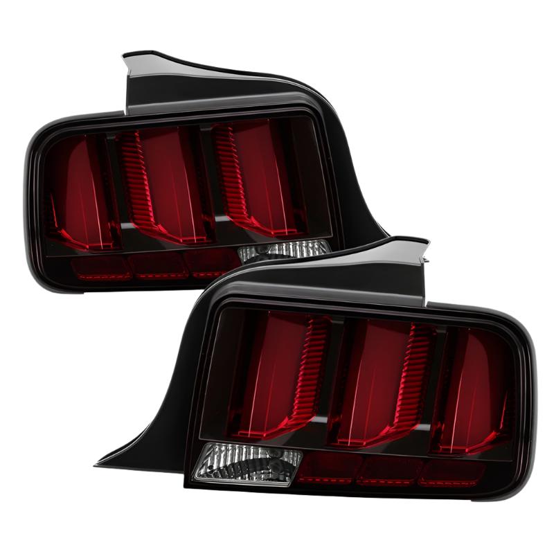 Spyder 05-09 Ford Mustang (Red Light Bar) LED Tail Lights - Black ALT-YD-FM05V3-RBLED-BK - Black Ops Auto Works