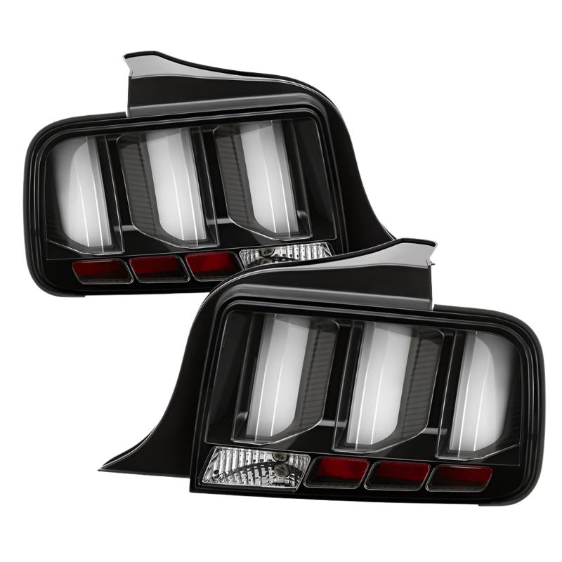 Spyder 05-09 Ford Mustang (White Light Bar) LED Tail Lights - Black ALT-YD-FM05V3-LED-BK - Black Ops Auto Works