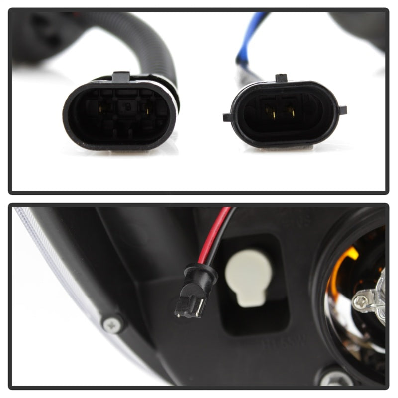 Spyder 08-13 Toyota Sequoia Projector Headlights - Light Bar DRL - Black PRO-YD-TTU07V2-LB-BK - Black Ops Auto Works