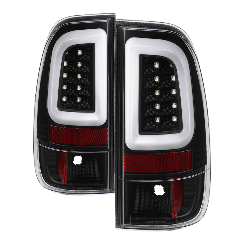 Spyder 08-16 Ford Super Duty F-250 V3 Light Bar LED Tail Lights - Black (ALT-YD-FS07V3-LBLED-BK) - Black Ops Auto Works