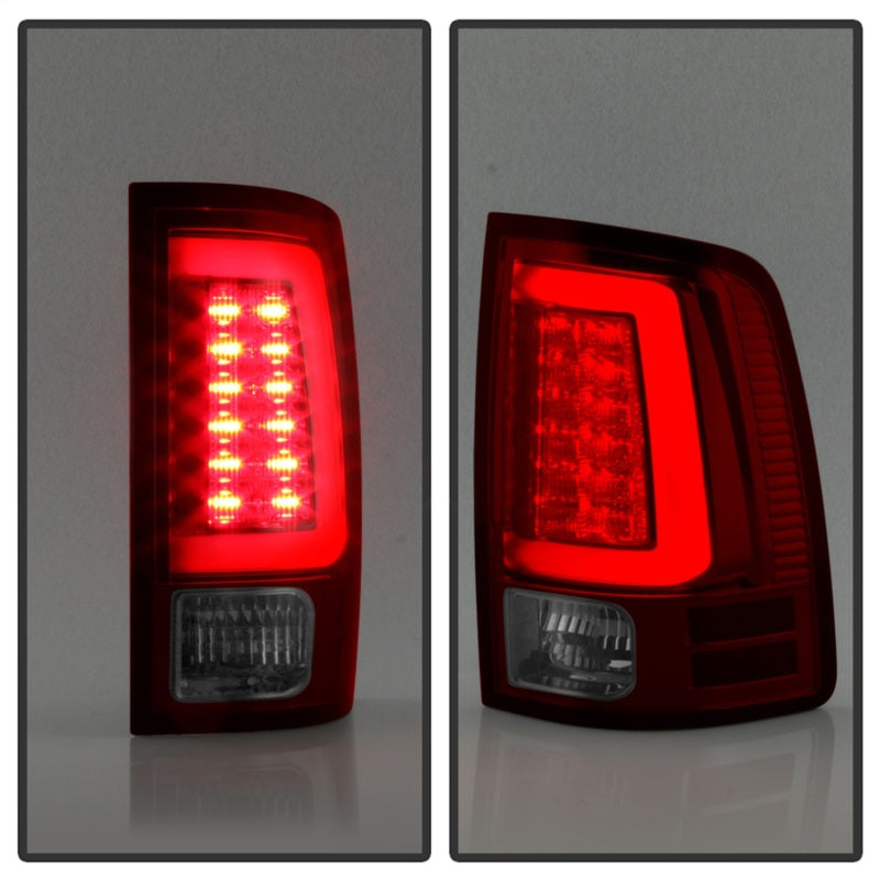 Spyder 09-16 Dodge Ram 1500 Light Bar LED Tail Lights - Red Clear ALT-YD-DRAM09V2-LED-RC - Black Ops Auto Works