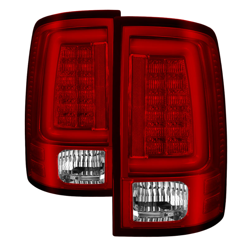 Spyder 09-16 Dodge Ram 1500 Light Bar LED Tail Lights - Red Clear ALT-YD-DRAM09V2-LED-RC - Black Ops Auto Works