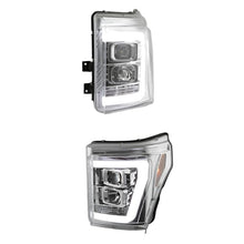 Load image into Gallery viewer, Spyder 11-16 Ford F-250/F-350 V2 Projector Headlights - Light Bar DRL - Chrome PRO-YD-FS11V2-LB-C - Black Ops Auto Works
