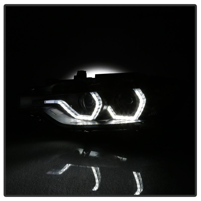 Spyder 12-14 BMW F30 3 Series 4DR Projector Headlights - LED DRL - Black (PRO-YD-BMWF3012-DRL-BK) - Black Ops Auto Works