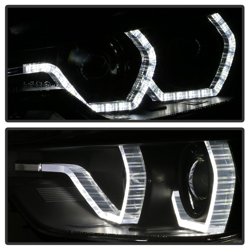 Spyder 12-14 BMW F30 3 Series 4DR Projector Headlights - LED DRL - Black (PRO-YD-BMWF3012-DRL-BK) - Black Ops Auto Works