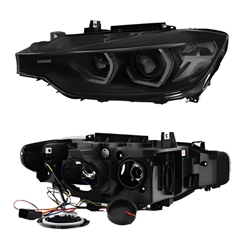 Spyder 12-14 BMW F30 3 Series 4DR Projector Headlights - LED DRL - Blk Smoke PRO-YD-BMWF3012-DRL-BSM - Black Ops Auto Works