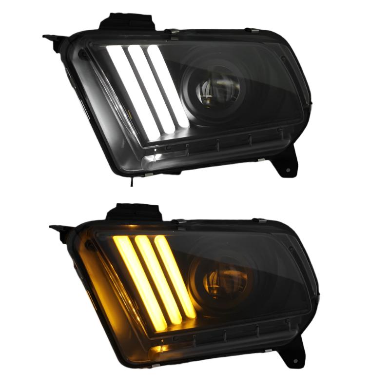 Spyder 13-14 Ford Mustang (HID Only) Projector Headlights w/Turn Signals - Blk PRO-YD-FM13HID-BK - Black Ops Auto Works