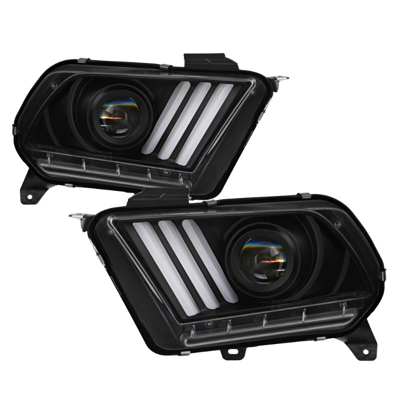 Spyder 13-14 Ford Mustang (HID Only) Projector Headlights w/Turn Signals - Blk PRO-YD-FM13HID-BK - Black Ops Auto Works