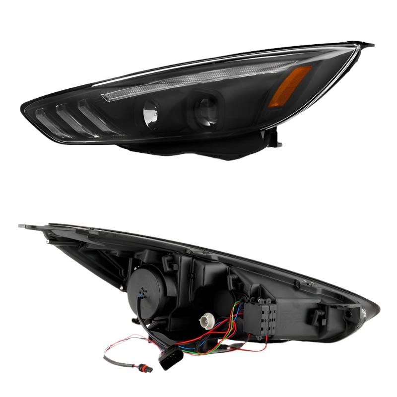 Spyder 15-18 Ford Focus Projector Headlights - Seq Turn Light Bar - Black PRO-YD-FF15-LBSEQ-BK - Black Ops Auto Works