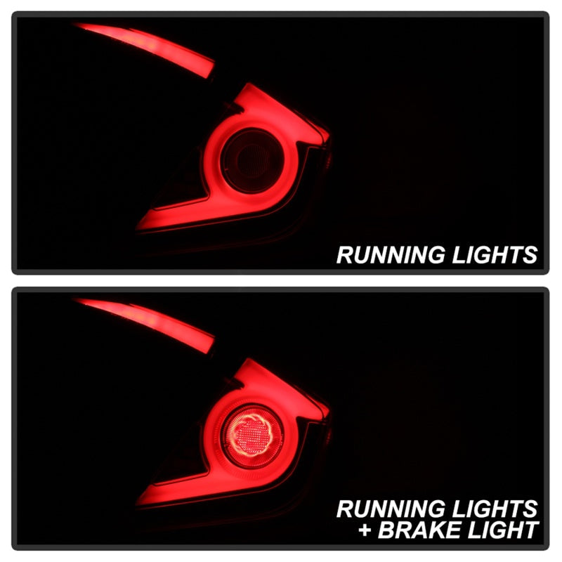 Spyder 16-18 Honda Civic 4 Door Light Bar LED Tail Lights - Black Smoke (ALT-YD-HC164D-LB-BSM) - Black Ops Auto Works