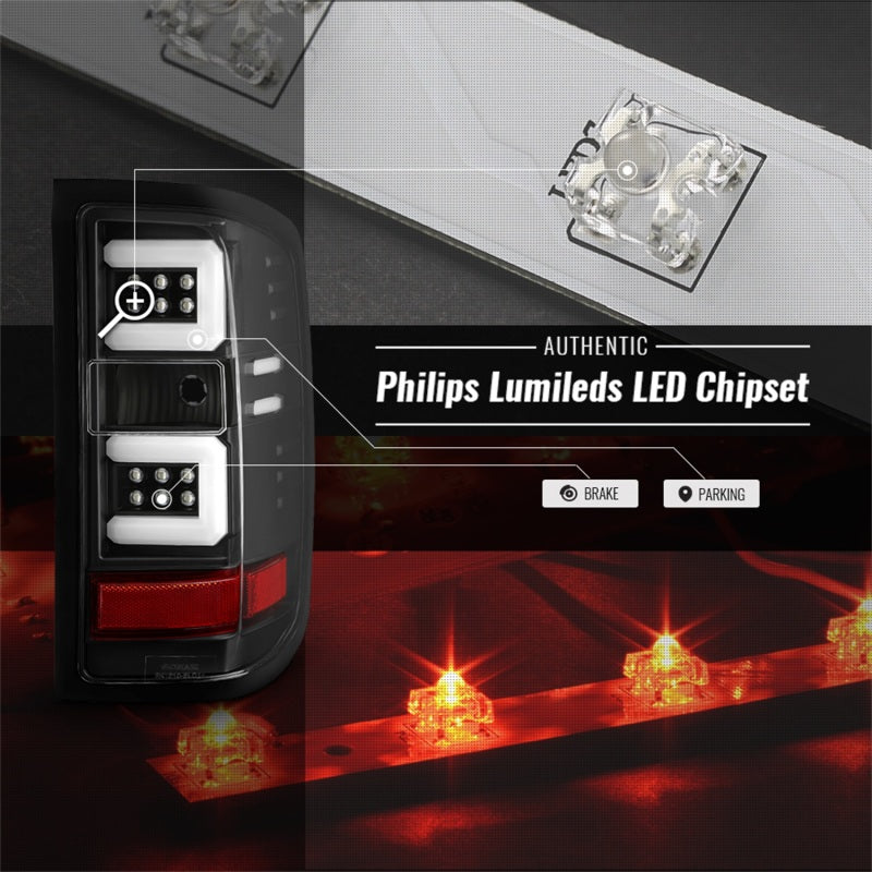 Spyder Chevy 1500 14-16 Light Bar LED Tail Lights All Blk ALT-YD-CS14-LBLED-BKV2 - Black Ops Auto Works