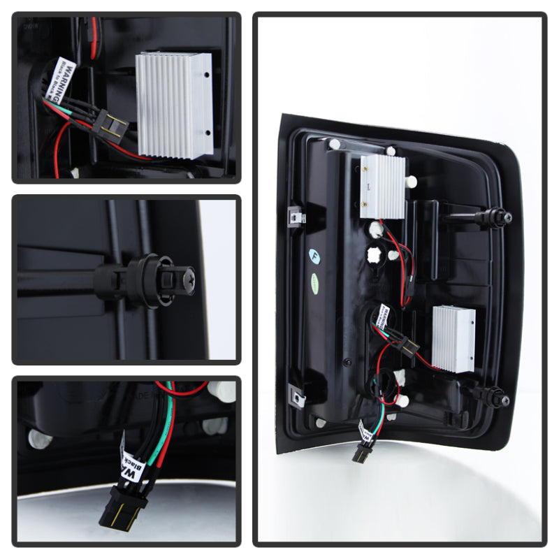 Spyder Chevy 1500 14-16 Light Bar LED Tail Lights Blk ALT-YD-CS14-LBLED-BK - Black Ops Auto Works