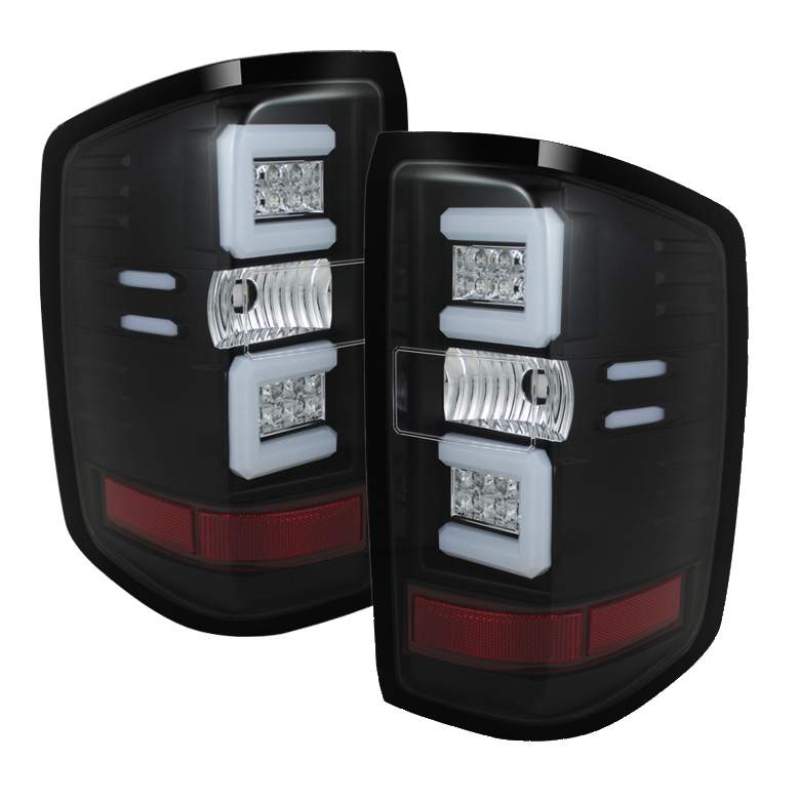Spyder Chevy 1500 14-16 Light Bar LED Tail Lights Blk ALT-YD-CS14-LBLED-BK - Black Ops Auto Works