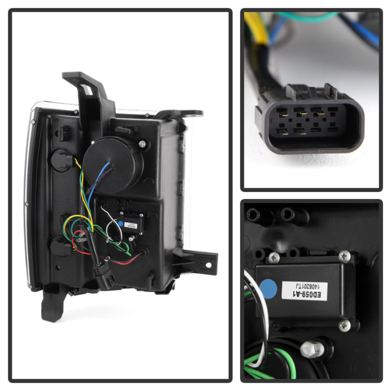 Spyder Chevy Silverado 1500 14-16 Projector Headlights Light Bar DRL Chrm PRO-YD-CS14-LBDRL-C - Black Ops Auto Works